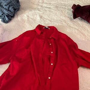 Red Old Navy the Boyfriend Shirt